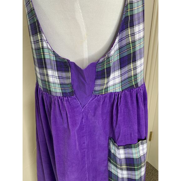 Cottagecore Purple Plaid Babydoll Dress Sz Medium - Picture 9 of 10